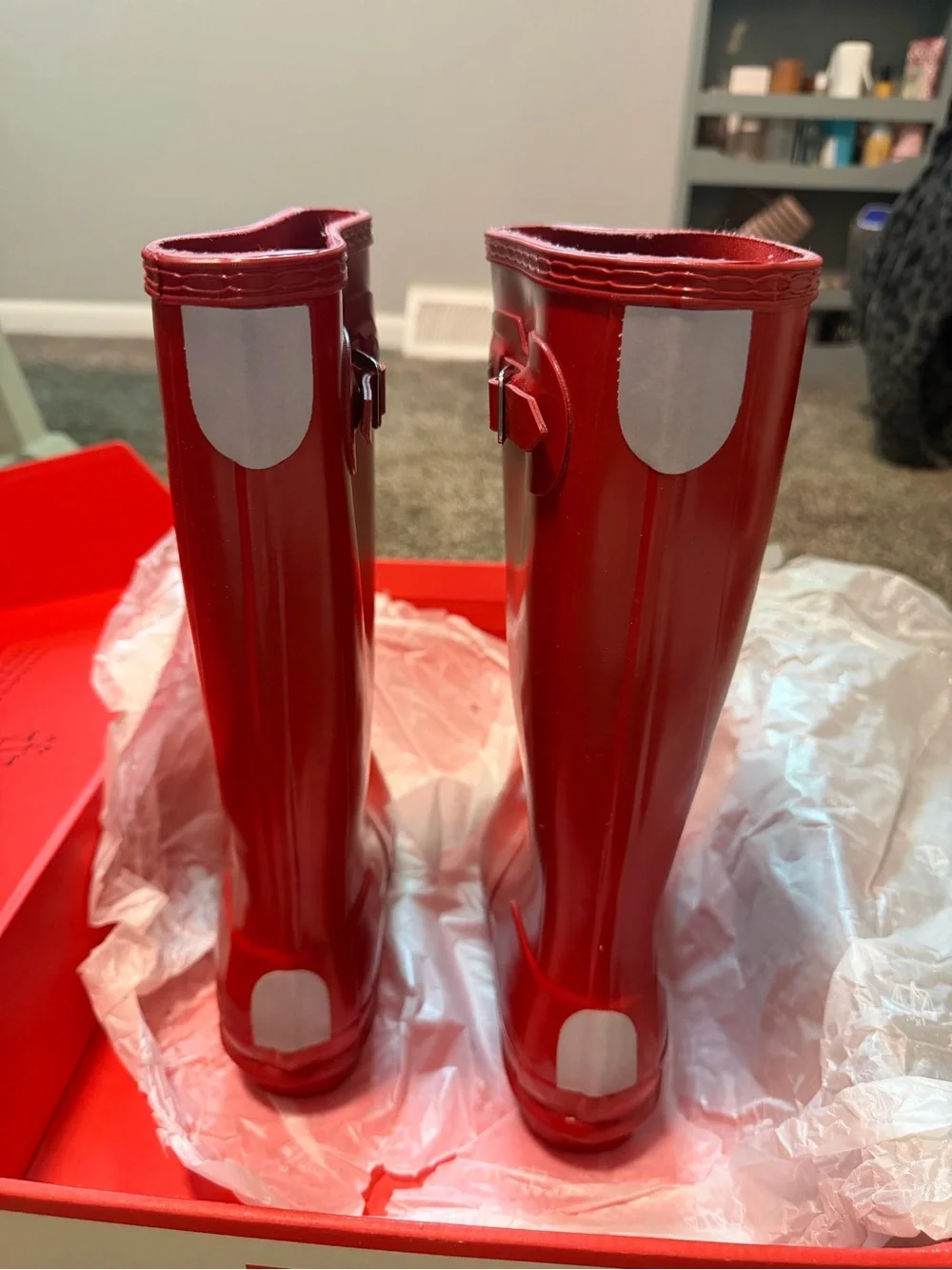 Hunter Red Gloss Tall Rain Boots